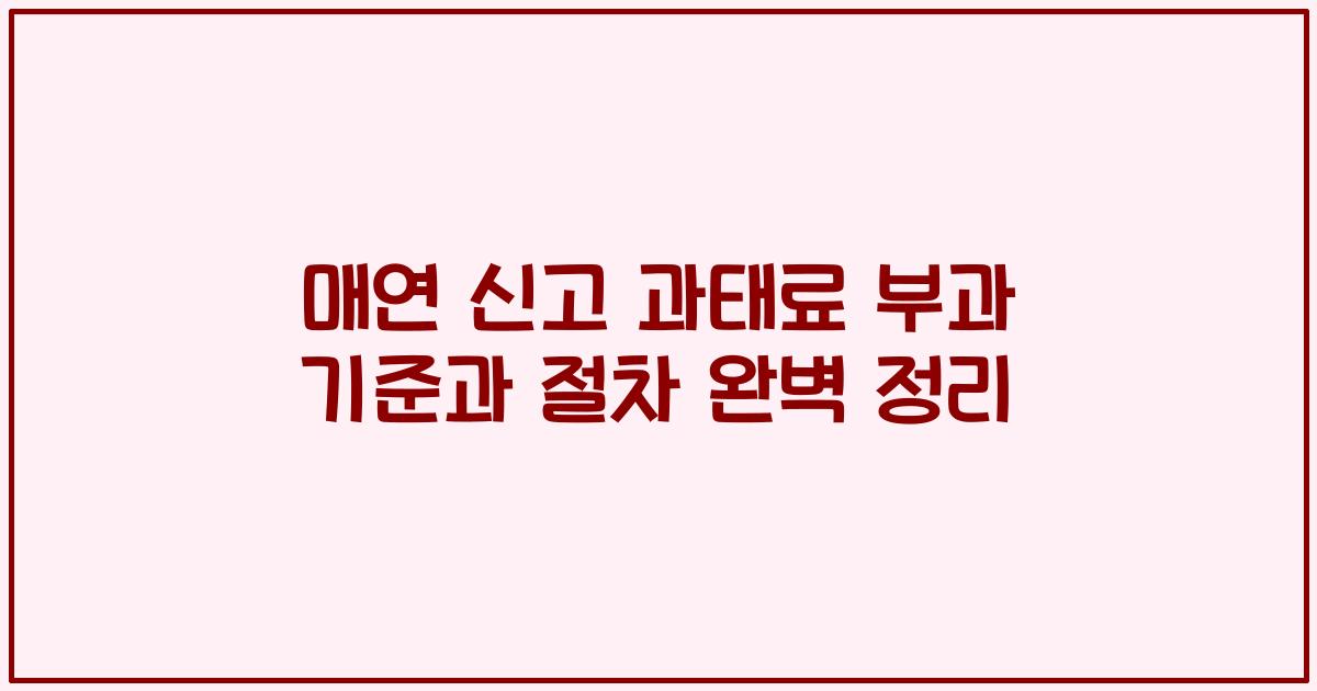 매연 신고 과태료 부과 기준과 절차 완벽 정리