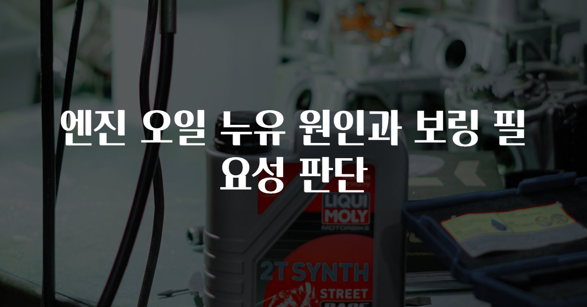 엔진 오일 누유 원인과 보링 필요성 판단