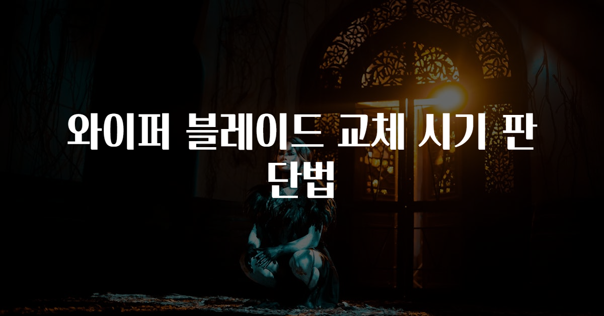 와이퍼 블레이드 교체 시기 판단법