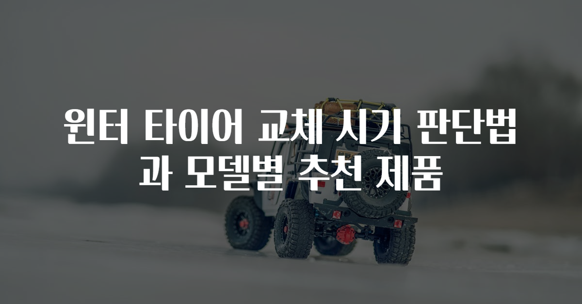 윈터 타이어 교체 시기 판단법과 모델별 추천 제품