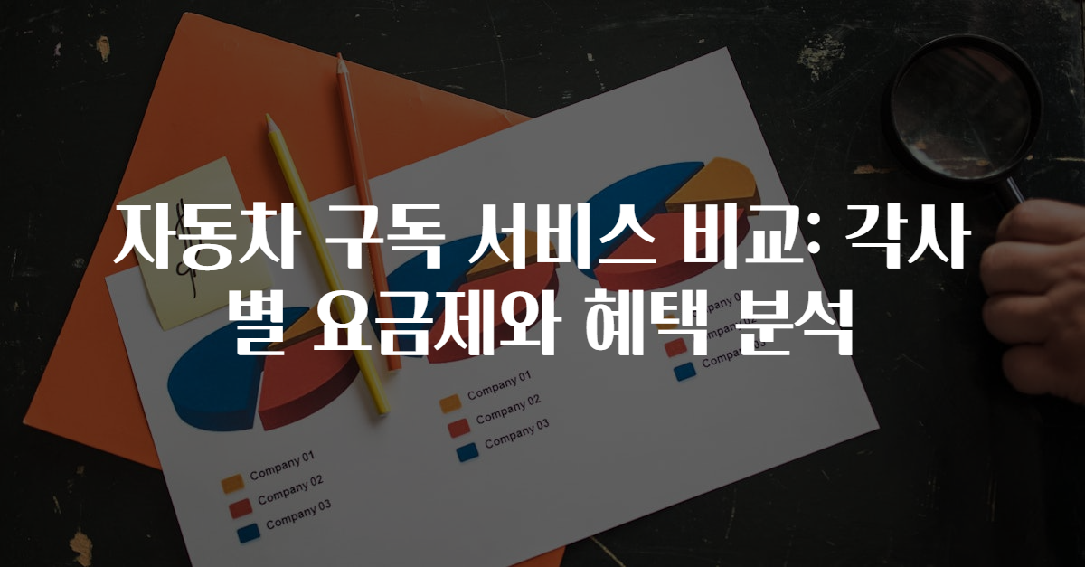 자동차 구독 서비스 비교: 각사별 요금제와 혜택 분석