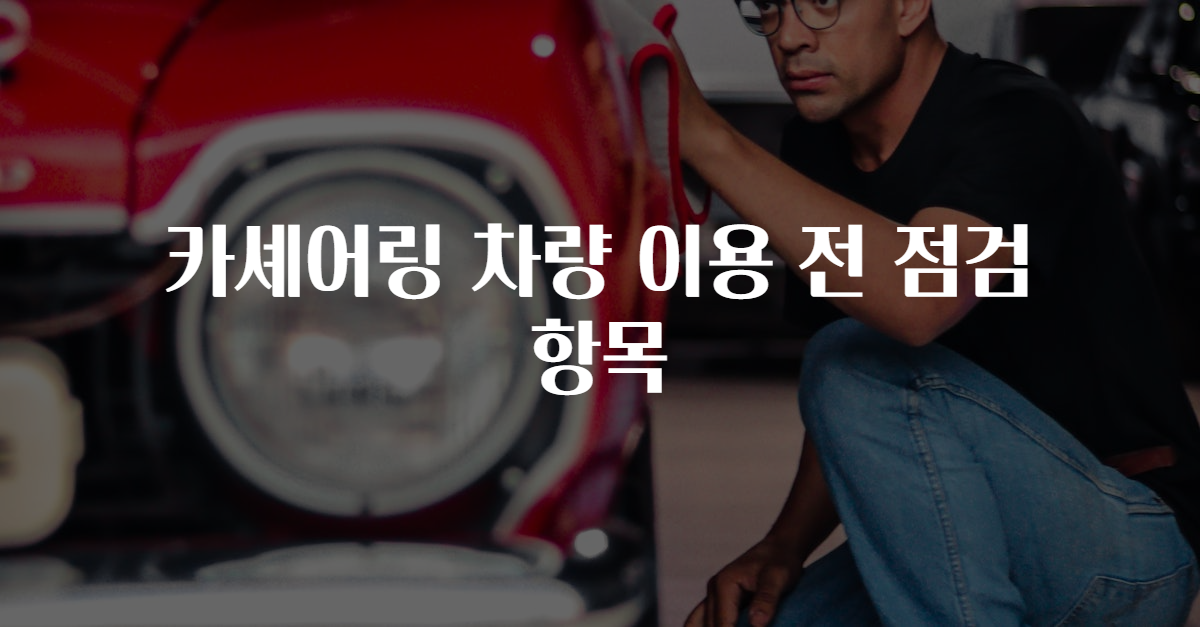 카셰어링 차량 이용 전 점검 항목