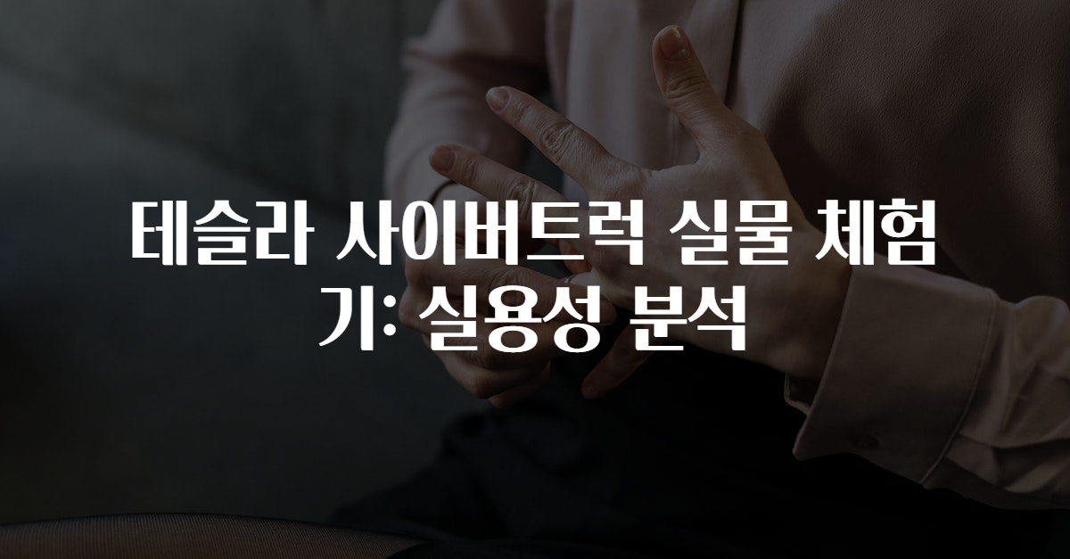 테슬라 사이버트럭 실물 체험기: 실용성 분석